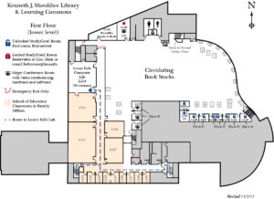 First floor map of Library building