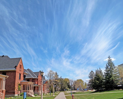 Pure Blue Michigan Skies on the LSSU Campus