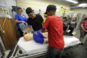 ATA Pic 6 Campers learning about the medical field from the Nursing Lab at LSSU