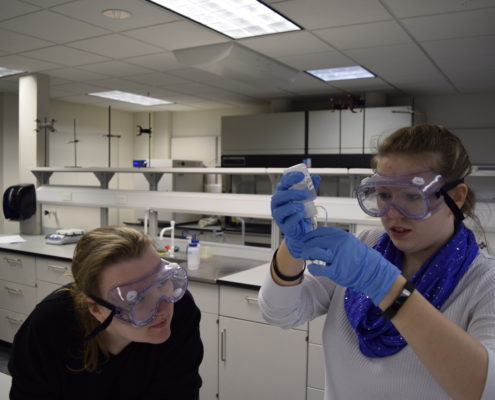 students in teaching lab