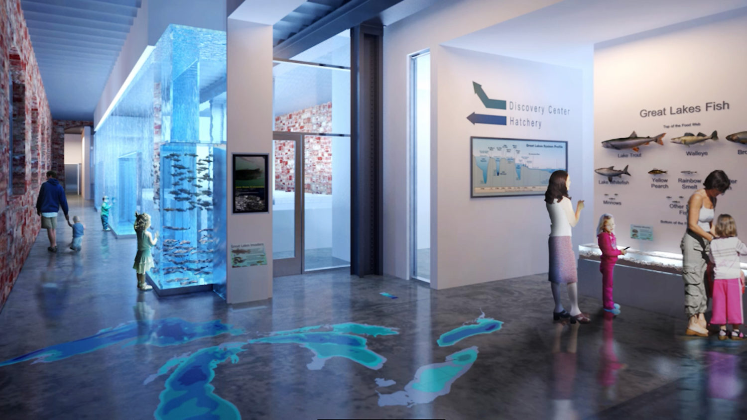 An artist's rendering of the Center for Freshwater Research and Education's visitor's center
