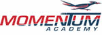Momentum Academy name text logo with running bird