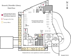 Third floor map of Library building