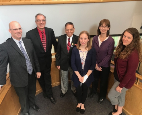 LSSU student Emily Chartrand receives the 2018-2018 CSB Scholarship.
