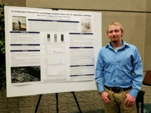 Jake Larsen '18 earned Best Student Poster at the 2018 meeting of the Michigan Chapter of the American Fisheries Society