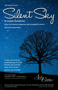 Silent Sky Production Poster Black Tree over a dark blue sky with stars