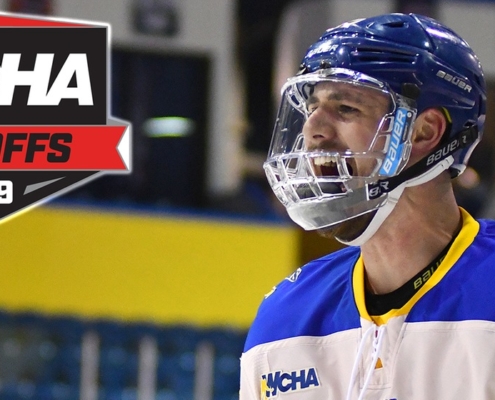 WCHA Playoff with Laker Hockey Player
