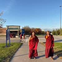 Monks arriving at the Arts Center