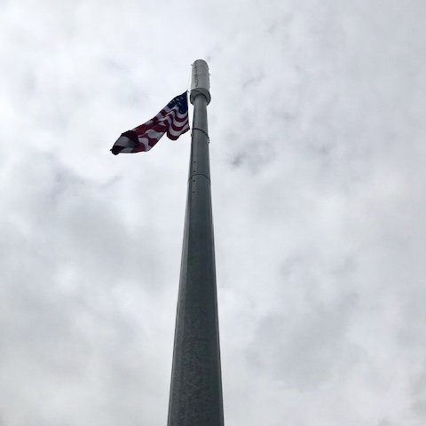 flag pole look from bottom