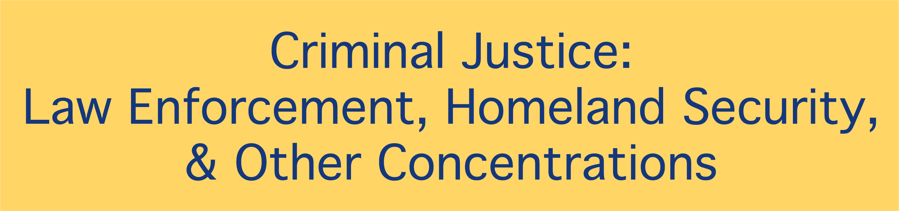 Criminal Justice: Law Enforcement, Homeland Security, & Other Concentrations