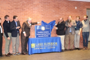 LSSU and Cambium Analytica reveal the sign for the new cannabis studies living-learning house
