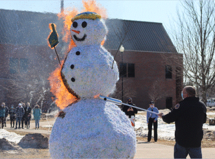 LSSU Snowman Burning from 2021