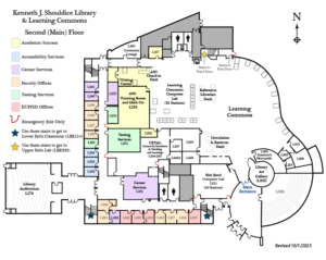 Map of the 2nd floor of the Library building