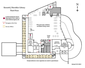 Map of the 3rd floor of the Library building