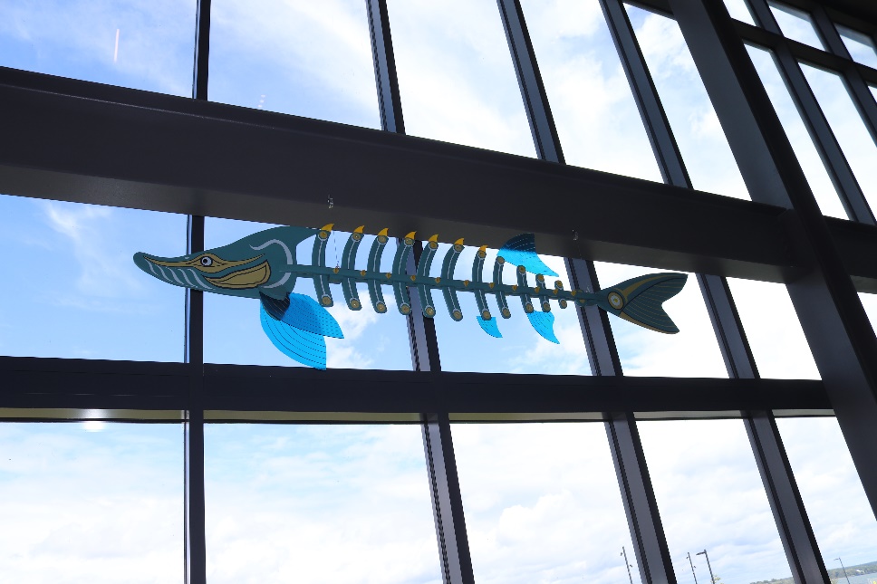 Artist Diane Adamo Donates Sturgeon Sculpture to LSSU’s Center for Freshwater Research and Education
