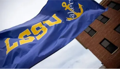 LSSU flag flying
