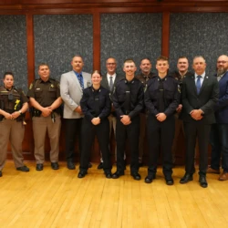 Group of sheriff employees that attended the ceremony, and graduates who are beginning their career with the department